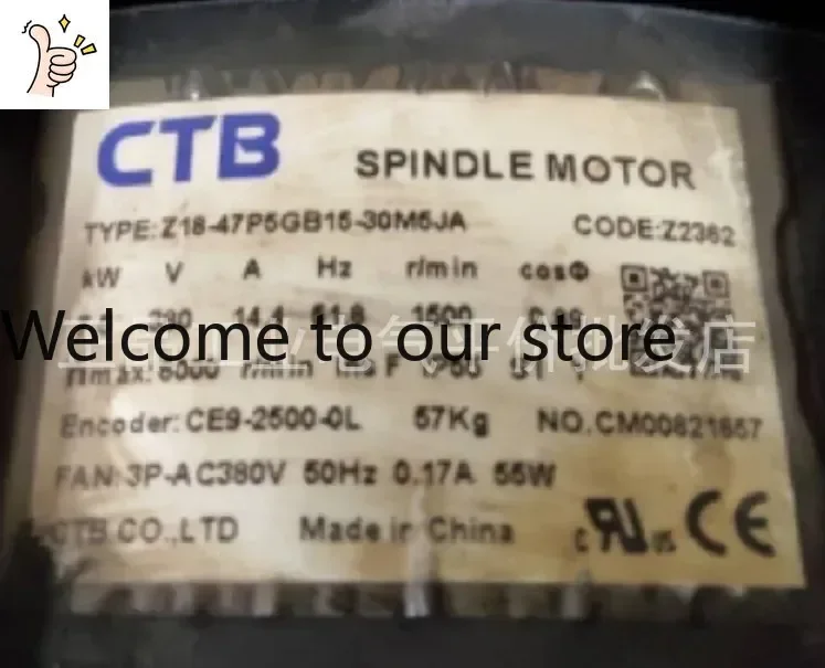 

2026.5 Customized Genuine Z18-47P5GB15-30M5JA Ultra Synchronous CTB AC Spindle Servo Motor 7.5KW