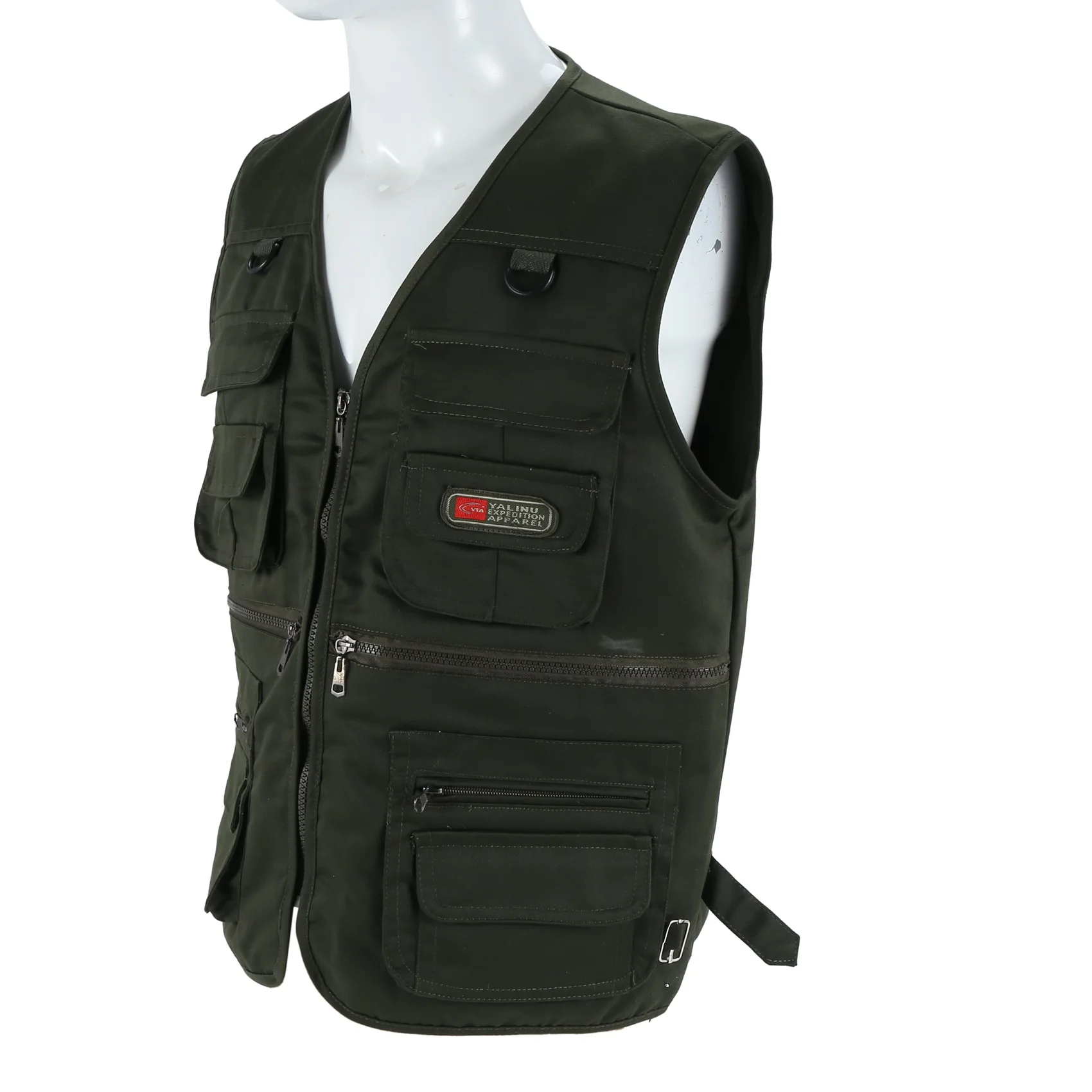 ABKR-Rompi Memancing Pria Dengan Ritsleting Multi Saku Untuk Fotografi / Berburu / Perjalanan Olahraga Luar Ruangan