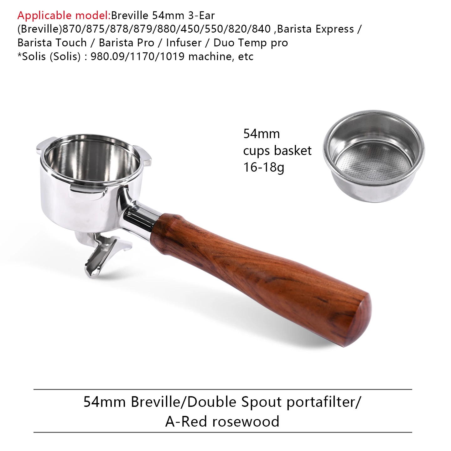 54mm Koffie Dubbele Uitloop Filterhouder Naakt Voor Breville Sage 870 878 879 Filtermand Espressomachine Accessoire Barista Tool