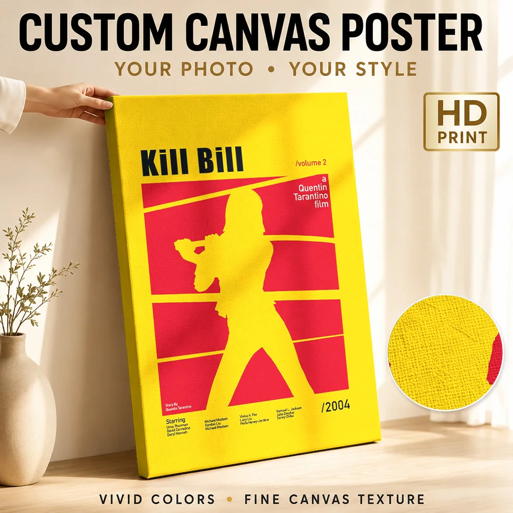 Kill Bill Vol. 2 Minimalist Framed Canvas Poster Customized Modern Abstract Wall Art for Bedroom Decor Ready to Hang Home Gift