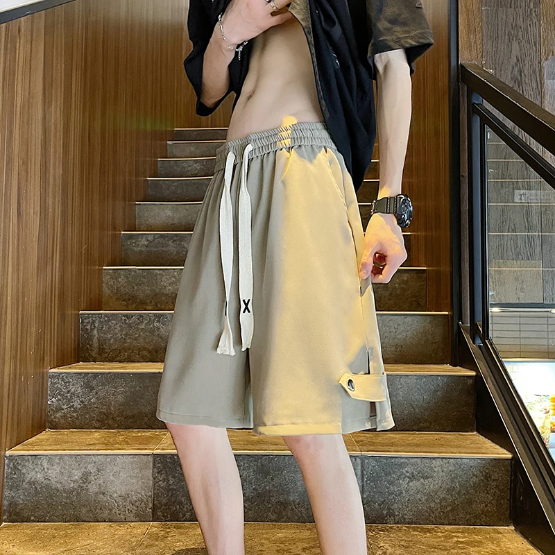 

Мужские летние тонкие брюки из ледяного шелка, повседневные, свободного кроя, прямые, дышащие, удобные, легкие, модные