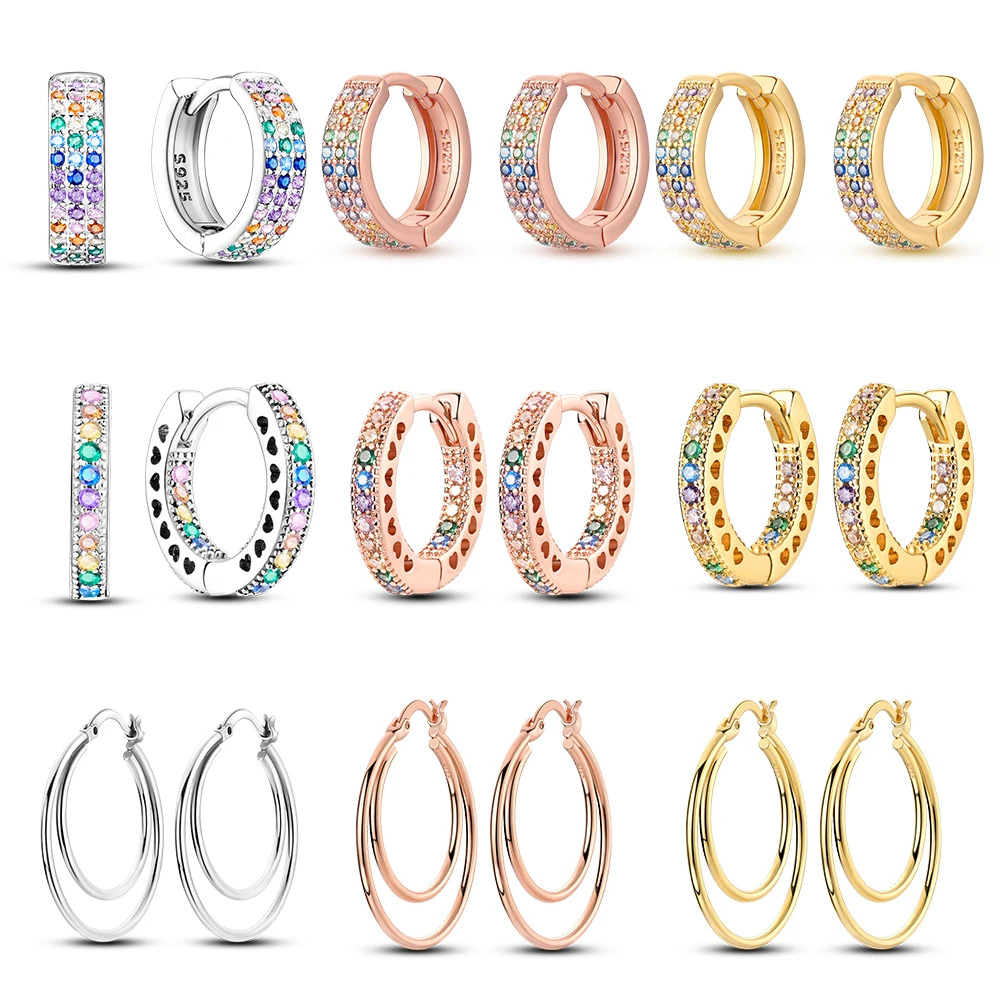 

2023 boutique charm jewelry earrings 925 sterling silver zircon hoop earrings fashion birthday party wedding engagement jewelry