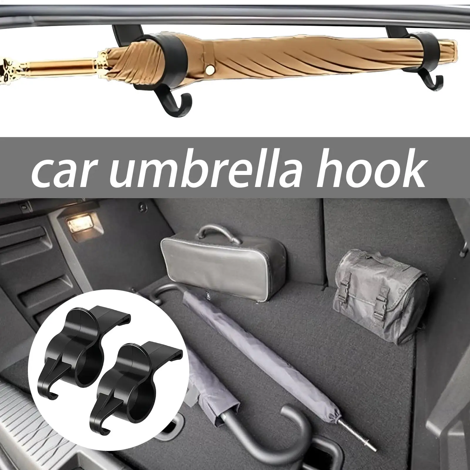 Car Umbrella Holder Headrest Organizer Stand Multifunctional Portable Umbrella Trunk Back Stand Adjustable Foldable Suspended