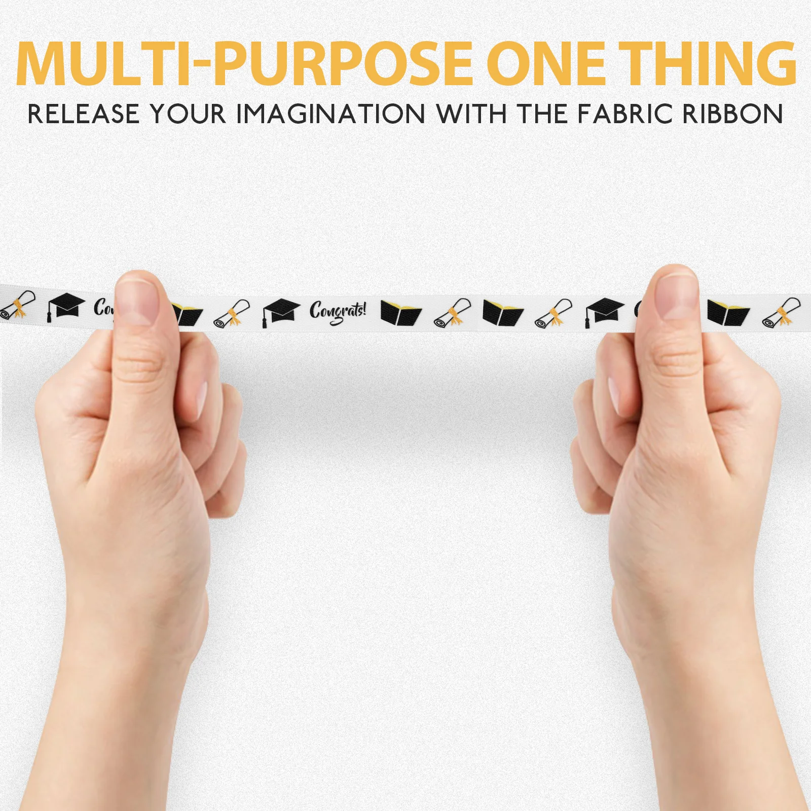 2024 Graduation Season 2cm Wide Polyester Ribbon Roll for Gift Wrapping Party Decoration Craft Projects Rich Color