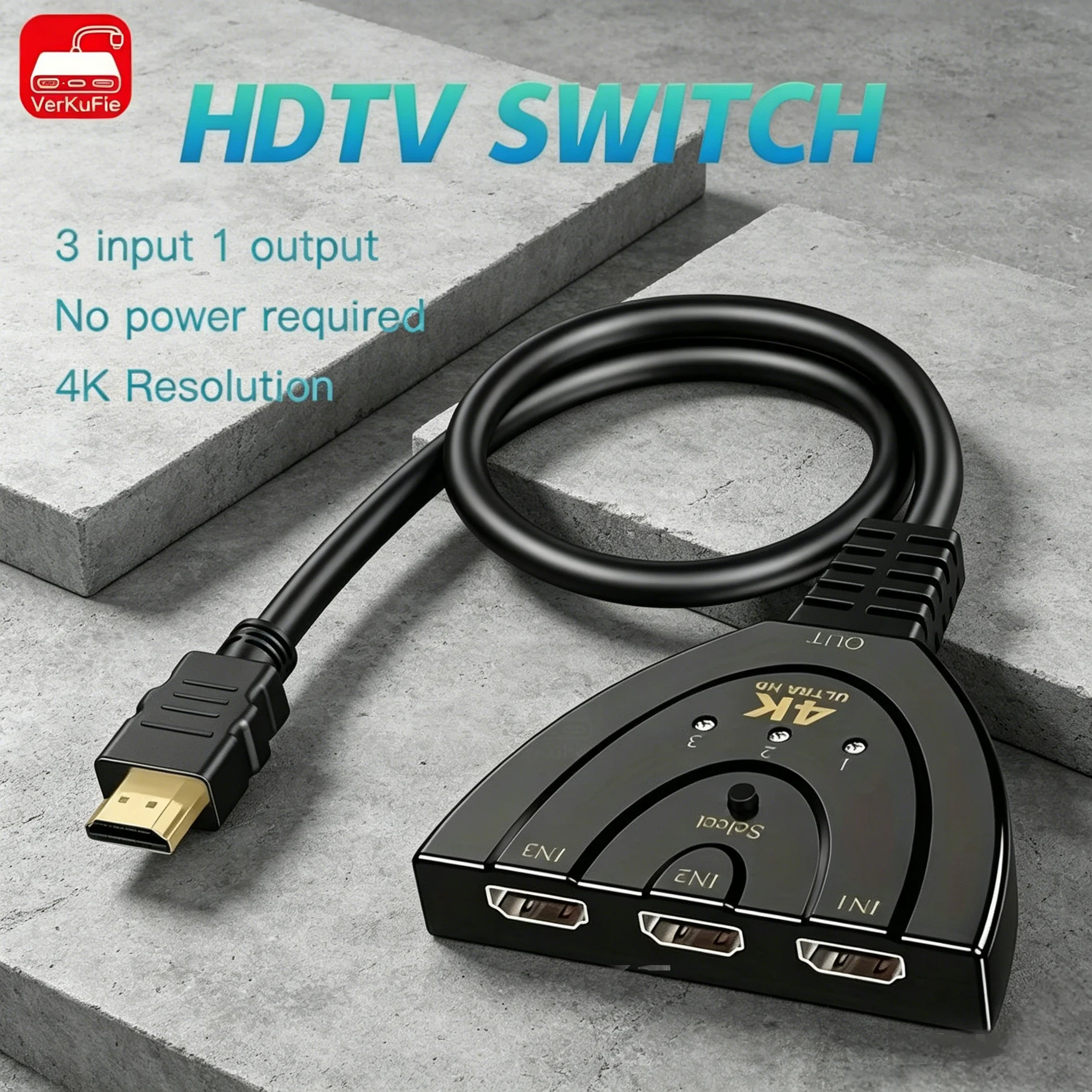 3 In 1 Out HDMI Switcher 3X1 Video Splitter For DVD HDTV Xbox PS3 PS4 Multimedia Device Home Display Audio Video Connection