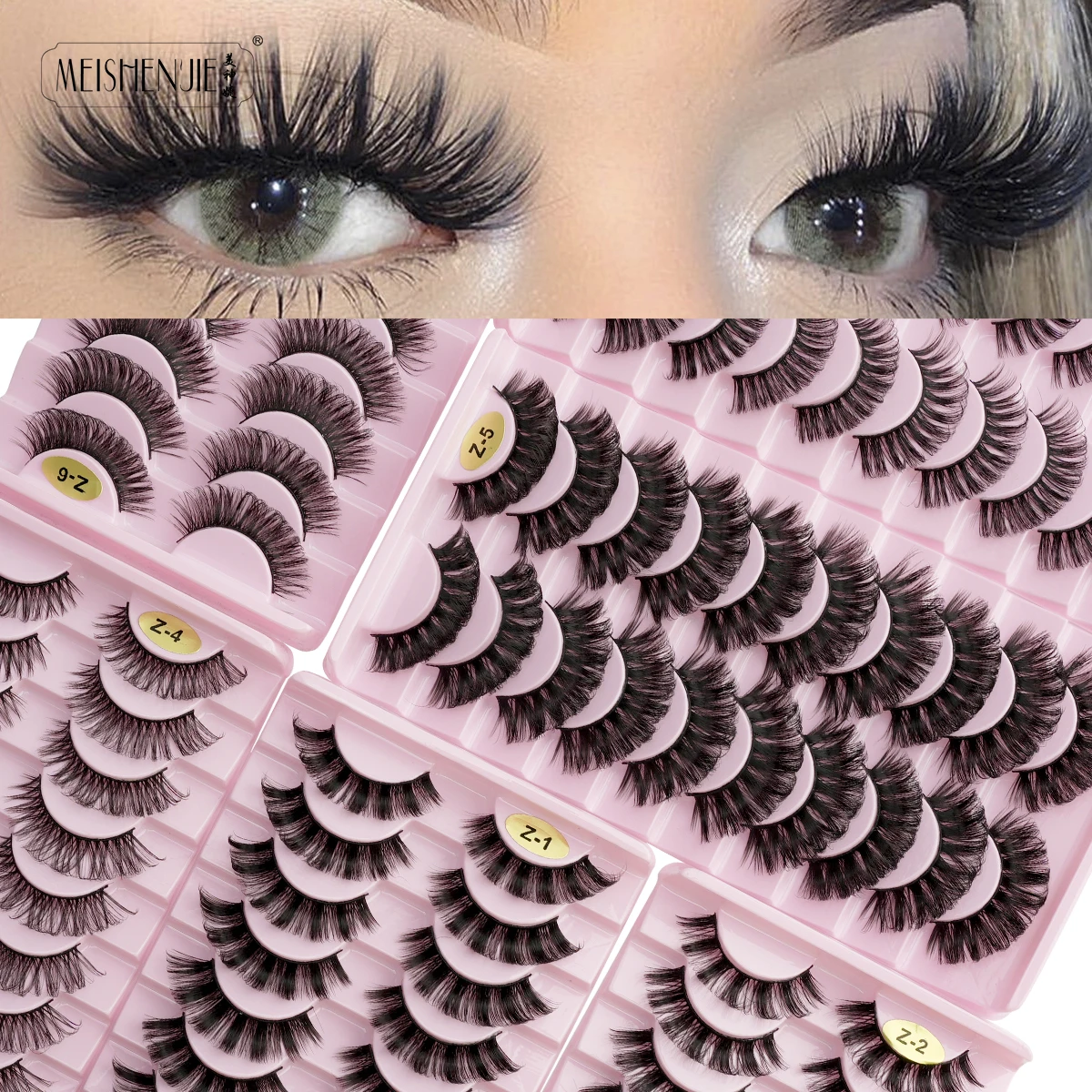 ขน Eyelashes3D ปลอมทำจากขนมิงค์เทียมขนต่อขนตานุ่มเป็นธรรมชาติ3/10คู่