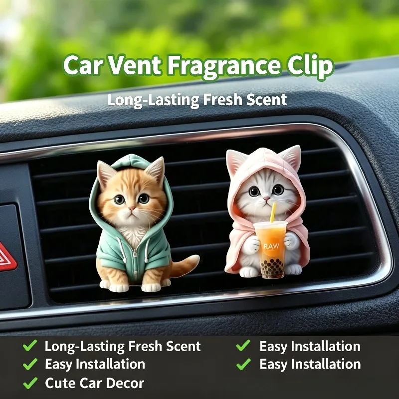 Cute Animal Figure Car Air Vent Clip Cartoon Cat Dog Ornament Auto Interior Styling Decoration Lovely Car Decor Accessories Gift