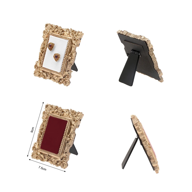 

Миниатюрная ретро-фоторамка 10*8 см, подставка для украшений, органайзер для сережек из бархата, красивый декоративный поднос для поделок