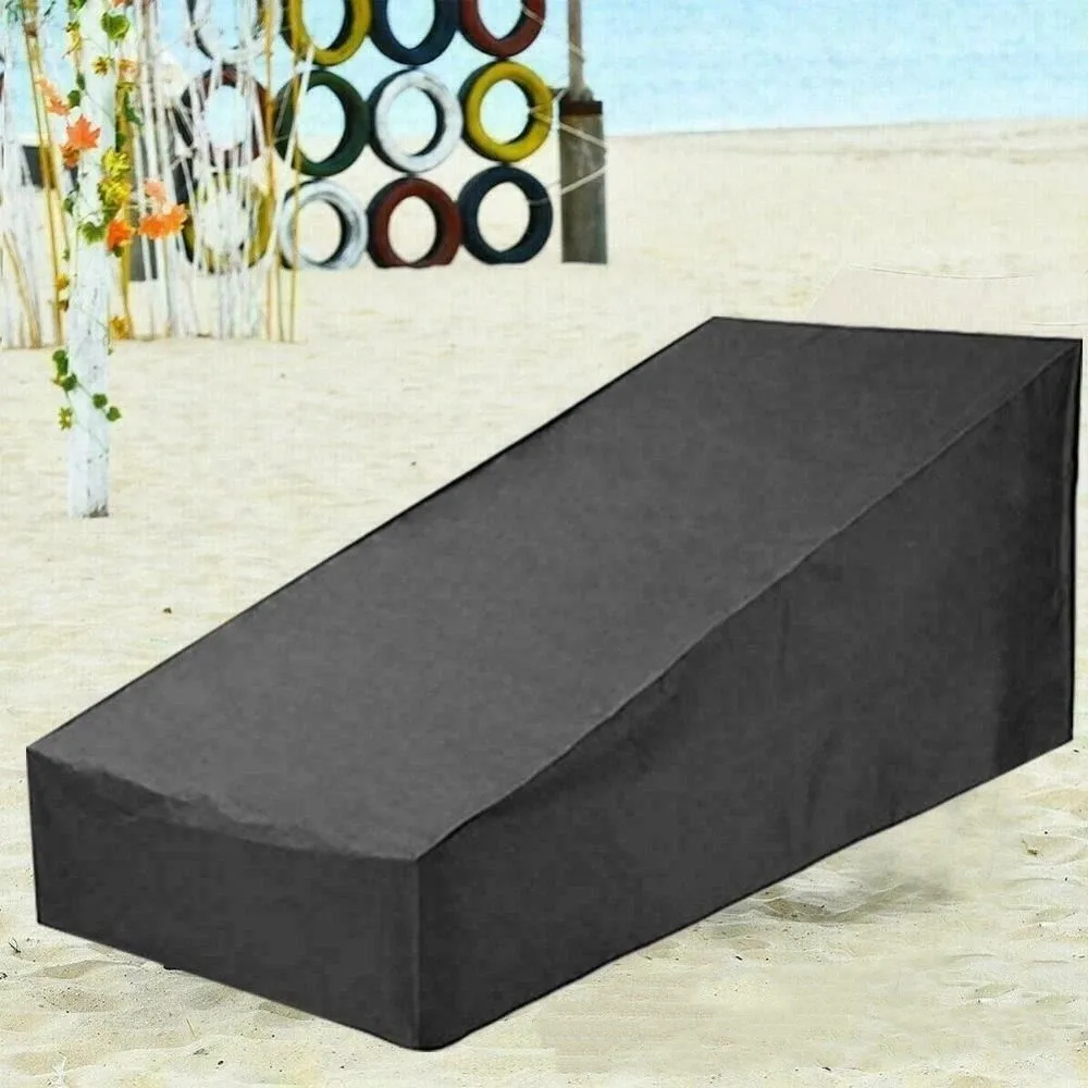 Oxford Cloth Chaise Lounge Cover Full Coverage UV Resistant Beach Chair Cover Dust-proof Wear Resistant