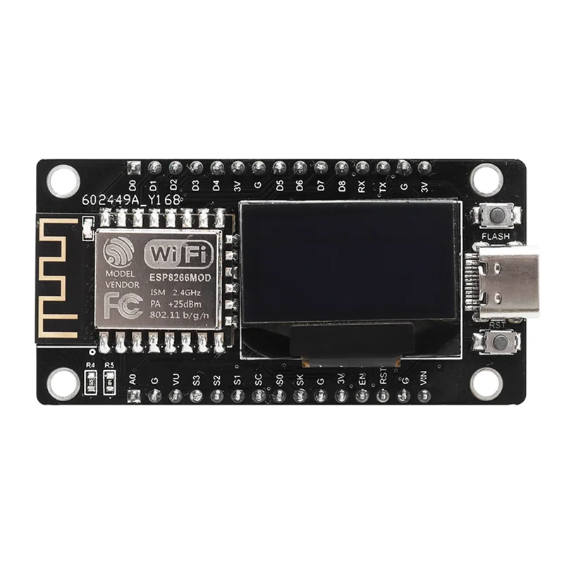 Carte de développement PCB ESP8266 avec écran OLED de 0.96 pouces, Module Wifi CH-340,ESP-12E pour la programmation Arduino IDE/Micropython