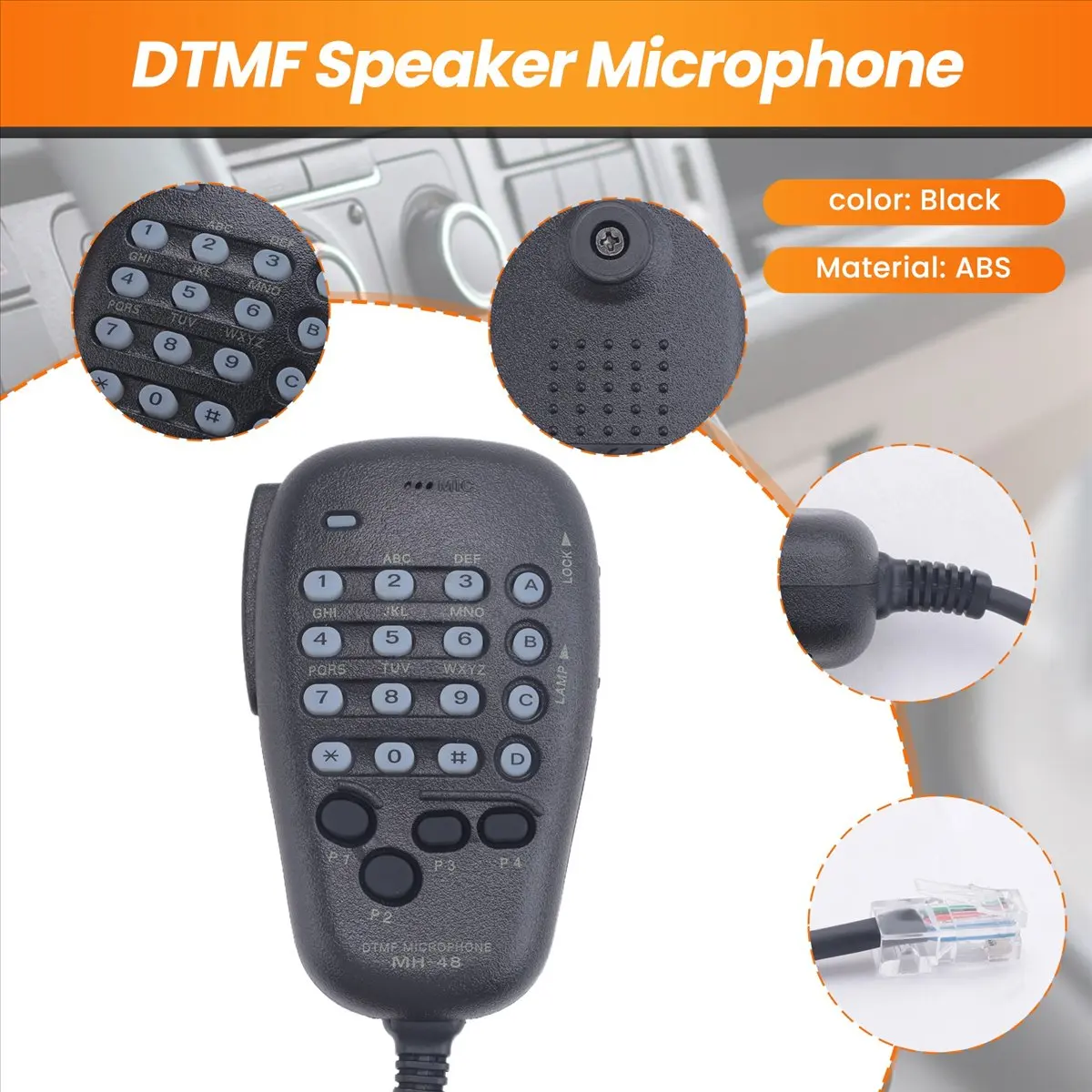~!DTD1071-Oct.Speaker For -48 -48A6J DTMF Speaker Microphone for FT-8800R FT-8900R FT-7900R FT-1807 FT-7800R FT-2900R FT-1900R F