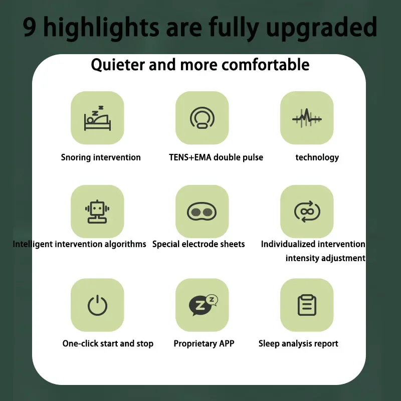Nuevo YA4300 antironquidos inteligente, intervención de Apnea inteligente, pulso de frecuencia media y baja, antironquidos para el hogar
