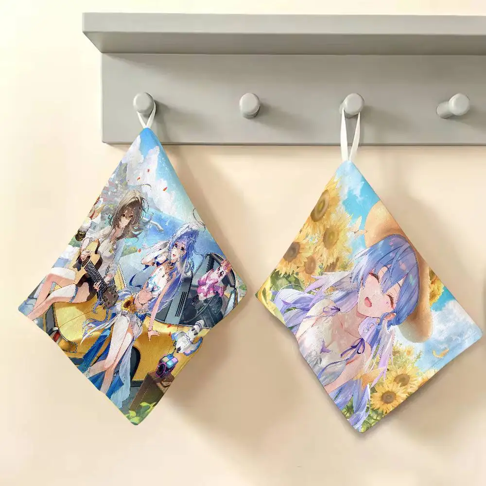 Cute Robin Honkai Star Rail Home Kitchen Towel, Polyester Cotton Material, Wear Resistant Hand Wiping Towel Home、bedroom、travel