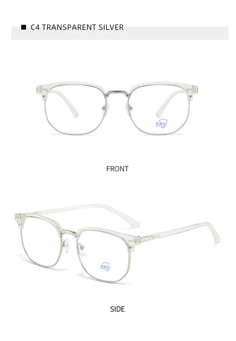 Leichte Augenbrauen-Anti-Blaulicht-Brille für Herren und Damen, klassische blaue Licht-blockierende Brille, modische Computer-Brille – Detail 16