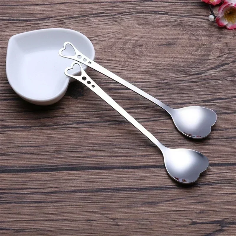 Stainless Steel Heart-shaped Coffee Spoons