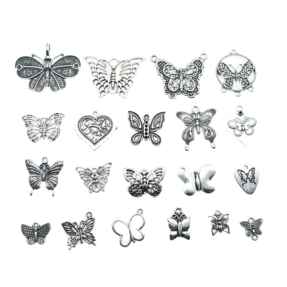 10pcs Charms Butterfly Antique Silver Color Butterfly Pendant Charms Butterfly Charms For Jewelry Making