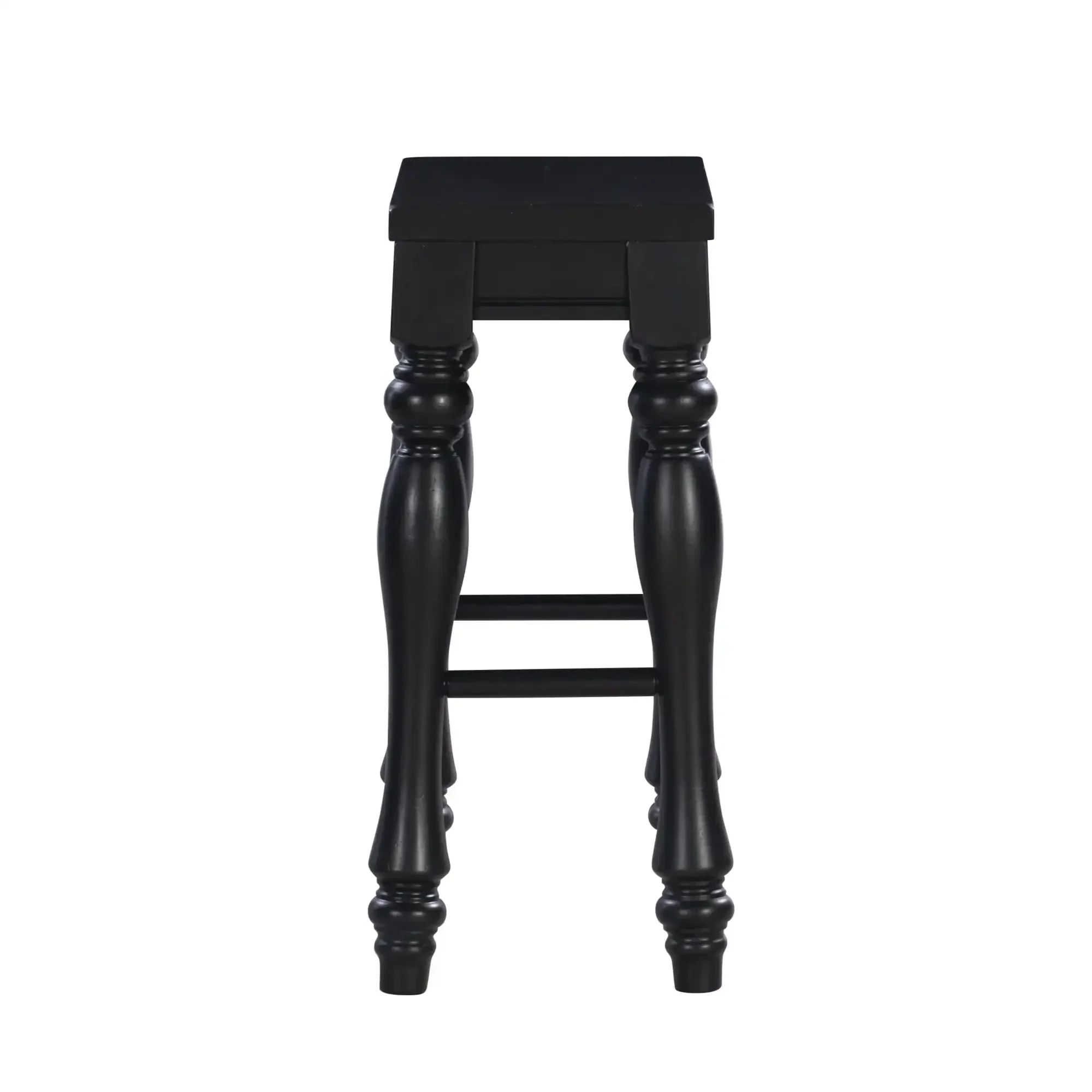 Pennfield Set of Two Wood Kitchen Island Stools in Black