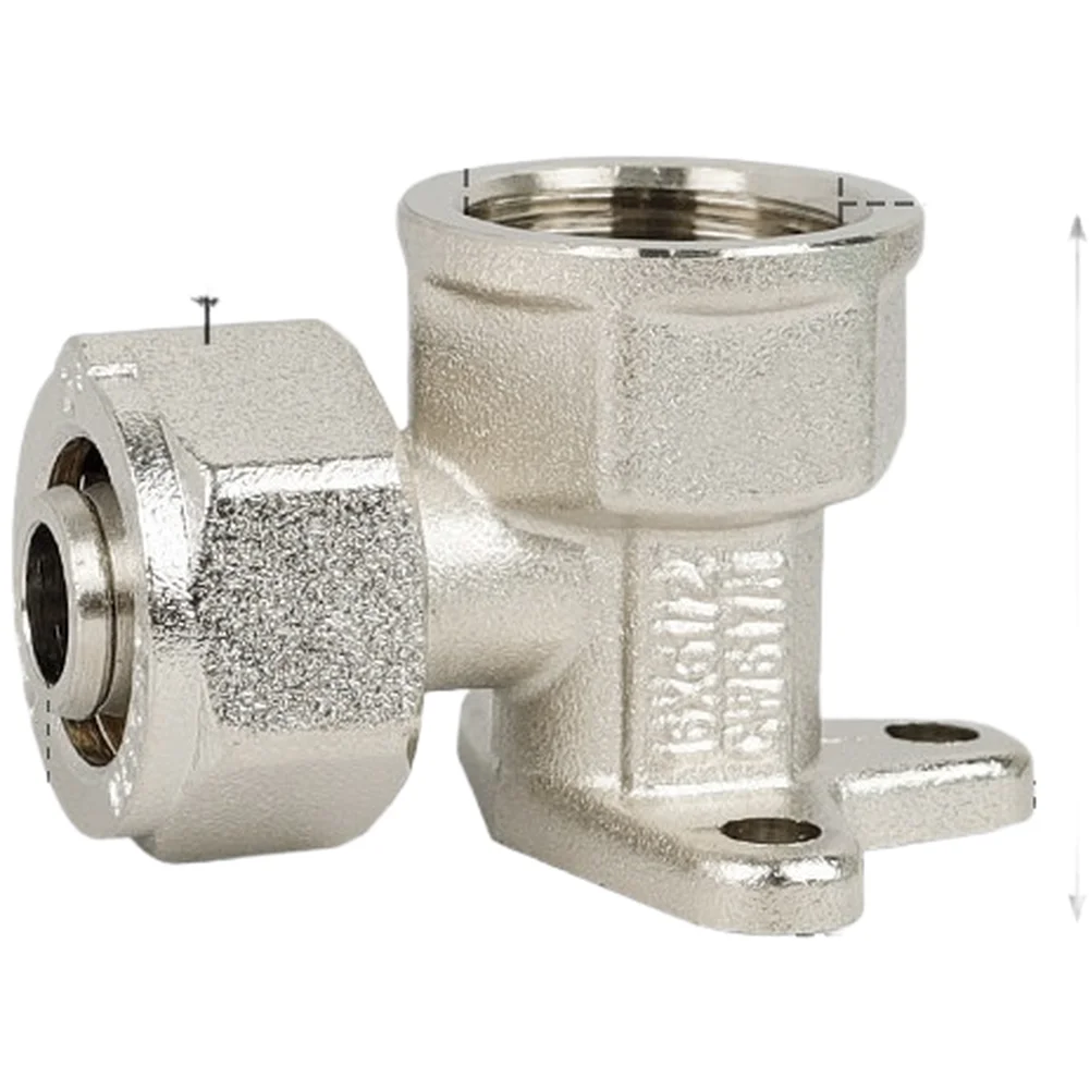 Brass Elbow Fitting 90 Degree with G1/2 Female Thread Suitable for For Pex-Aluminum Pipe Heating Installations