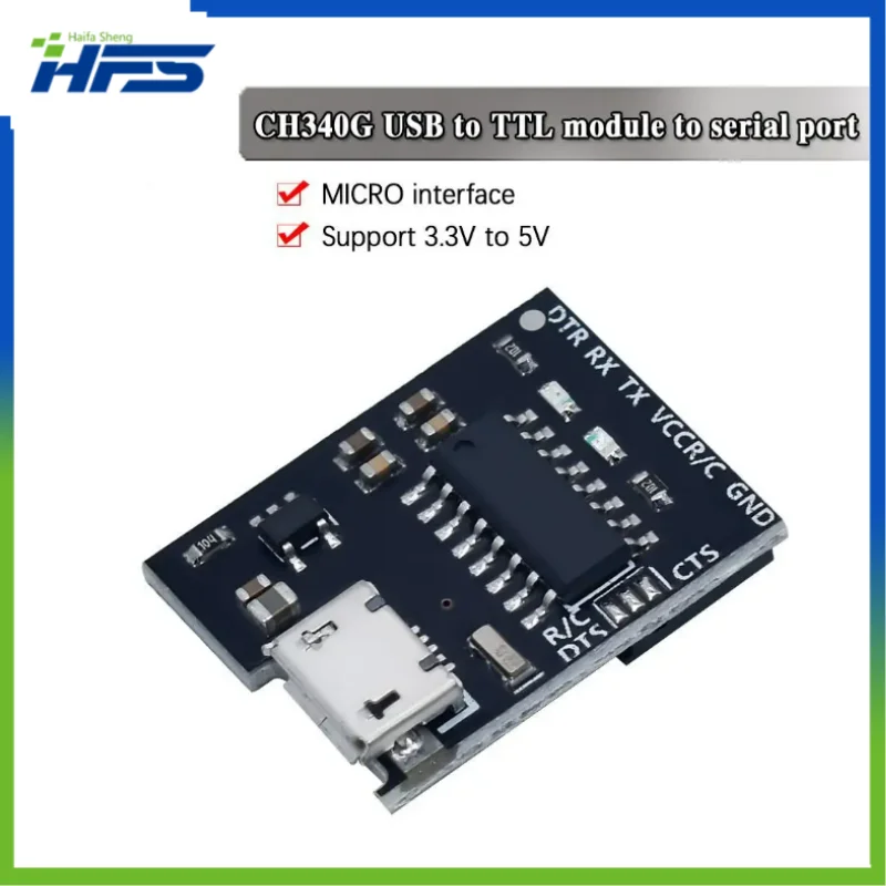 

USB Switch to Serial Module, Arduino Downloader, Pro Mini, CH340G Breakout, 5V, 3.3V, Switch