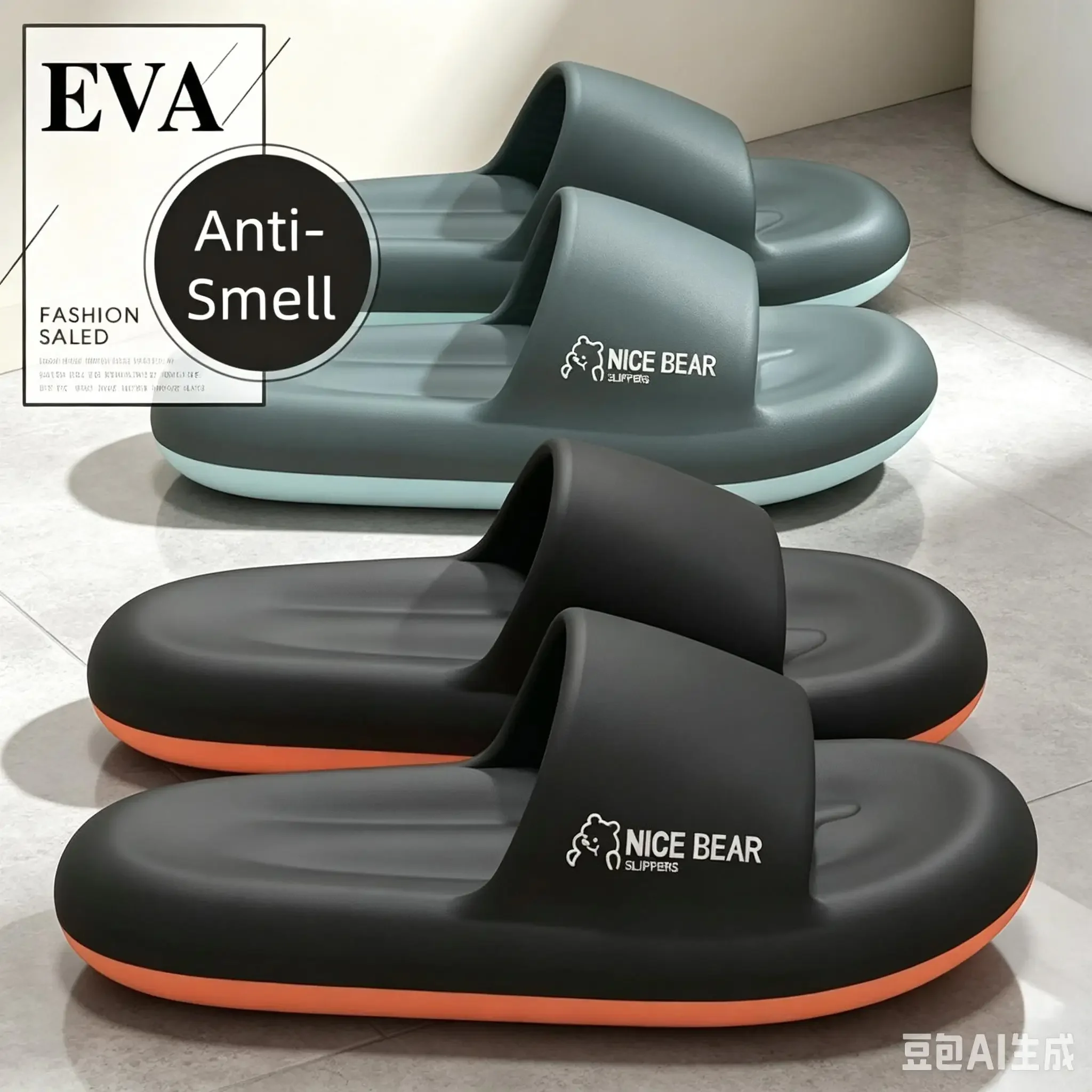 EVA Summer Slippers Women Men Soft Lightweight Indoor Home Slides Cloud Slipper Men Flat Sandals Beach Shoes Man Male Flip Flops