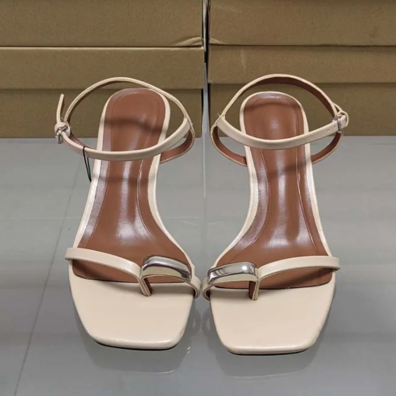 Summer Women\'s High Heeled Sandals 2025 Trend Open Toe Elegant Suquare Toe Office Ladies Shoes Buckle Strap Female Footwear
