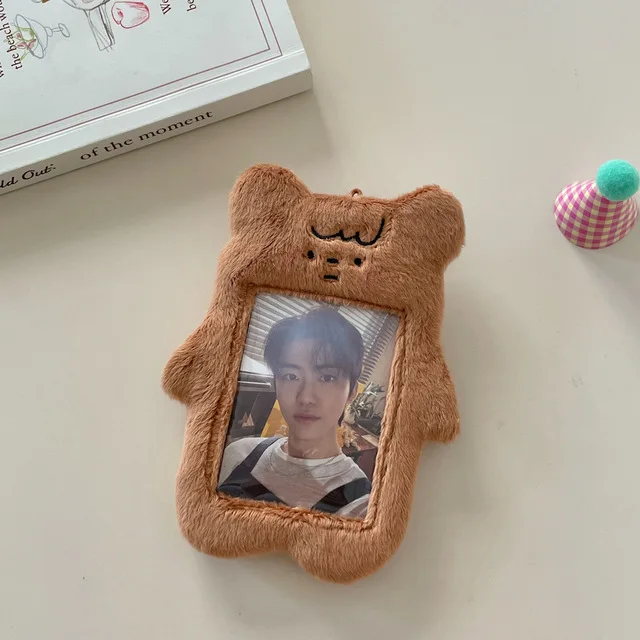 New Arrival Kawaii Little Devil Bear Rabbit Plush Photocard Holder Credit ID Bank Card Bus Card Photo Protective Case
