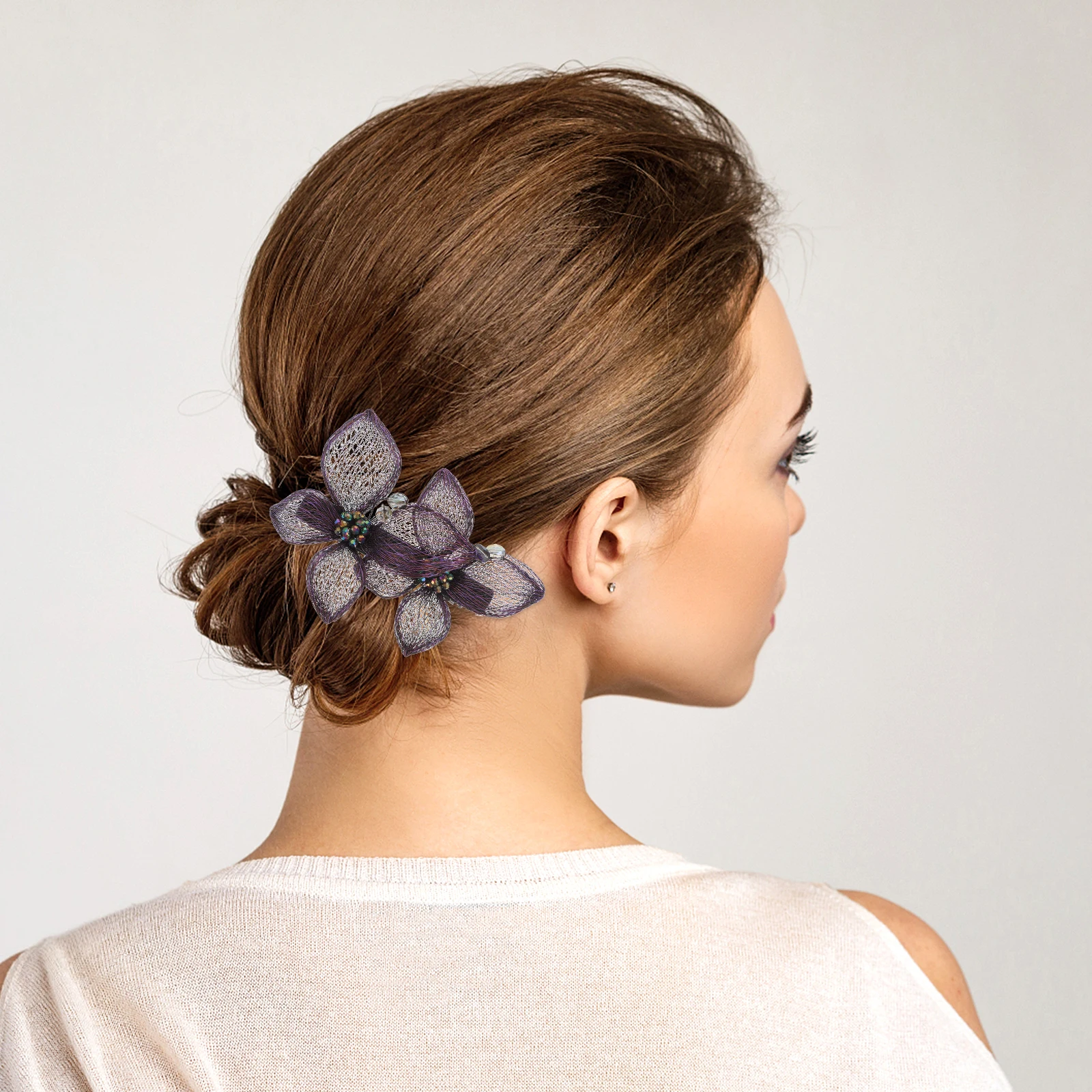 

Butterflies Hair Barrette Crystal Zircon Copper Wire Spring Clip Elegant Hair Clip for Wedding Party Daily Use