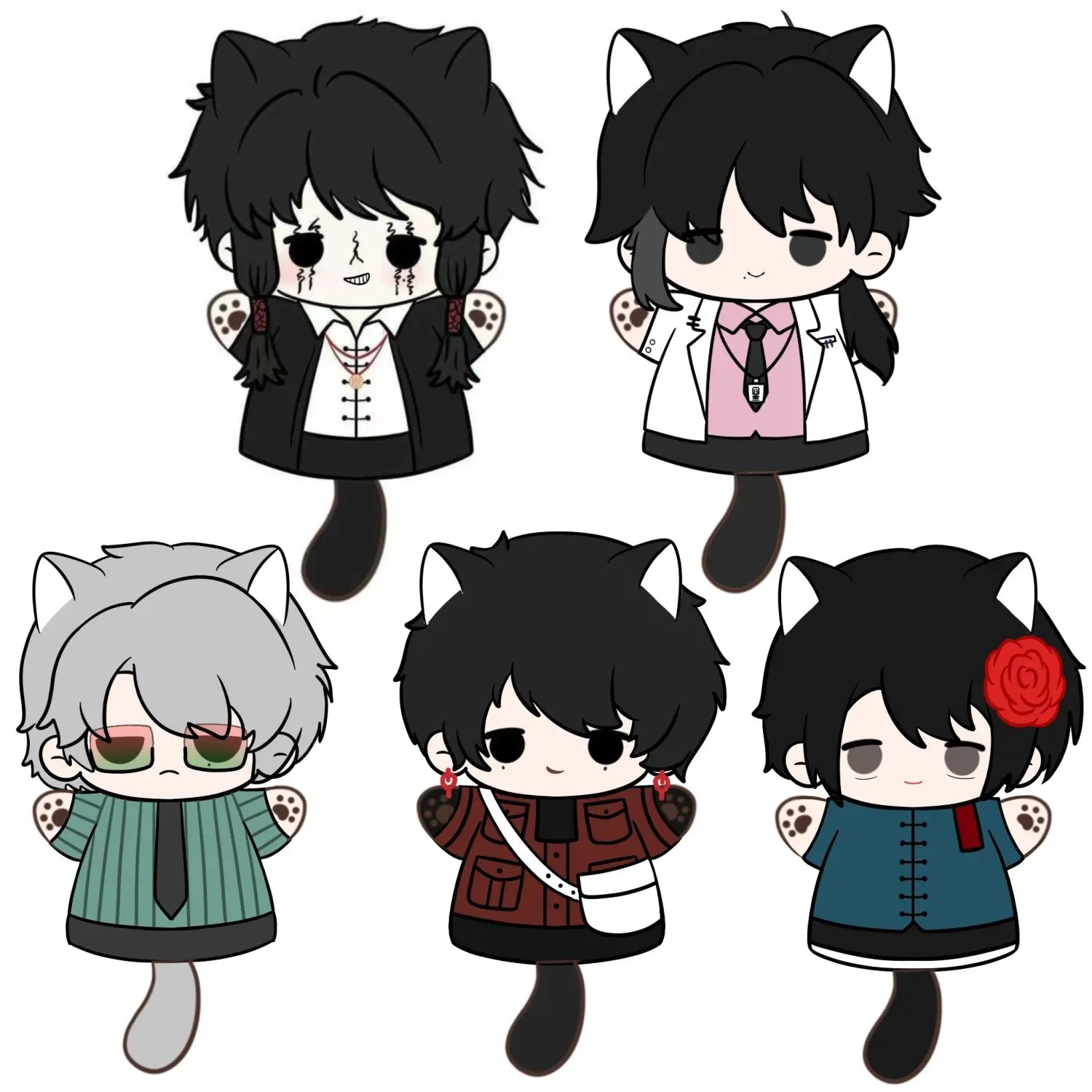 

25cm Hand Puppets COS Head Seventh Surrounding Mo Chengwei Zi Che Keychain Pendant Bag Charms Children's Adult's DIY Gift Toys