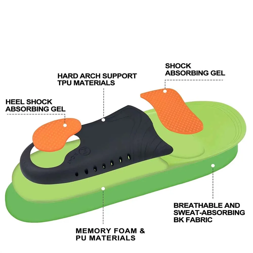 Orthopädische Einlegesohlen mit hoher Fußgewölbeunterstützung, Schuhsohle für Füße, Fußgewölbepolster, lindert Plantarfasziitis, Schmerzen, Plattfuß, Sportschuhe – Detail 8