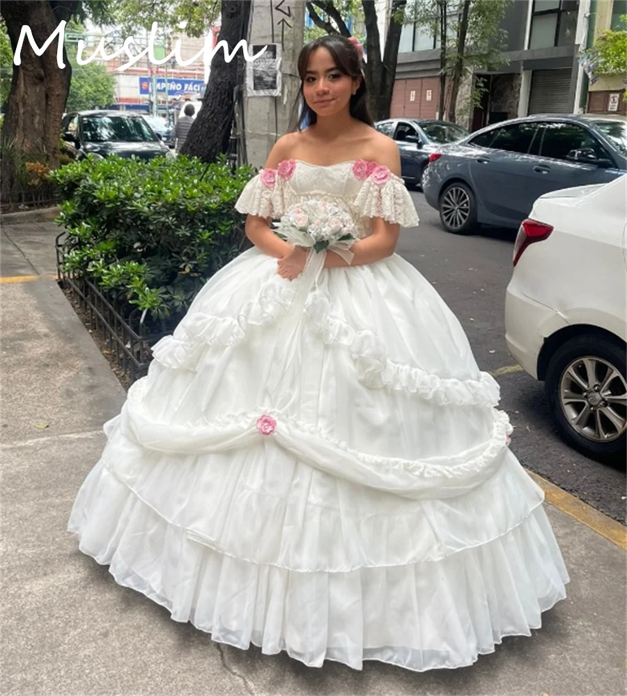 Vestidos victorianos De 15 vestido De quinceañera Charro 1860s vestido De graduación Vestidos De Xv Años florales volantes dulce 16 fiesta personalizada