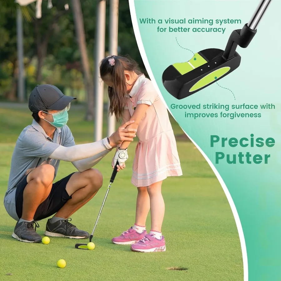 اليد اليمنى جونيور مجموعة نادي الغولف الكاملة لعمر 57 مع 205CC 3 الممر الخشب 7 و S مكاوي مضرب غطاء رأس المطر هود جولف St #3