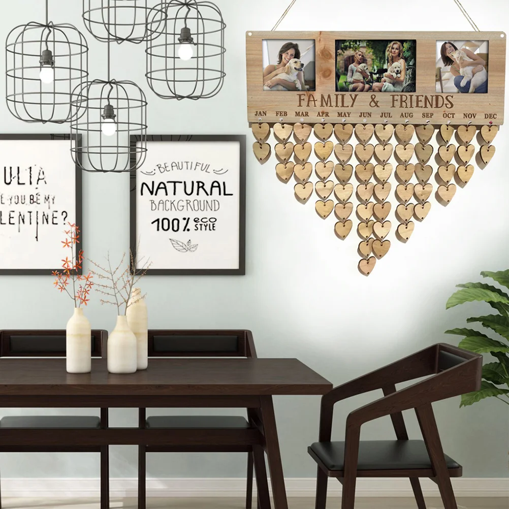 

Деревянный календарь, подвесной доска для сообщений «сделай сам», подарок на день рождения, напоминание, настенный декор, нагревательная табличка, домашний орнамент, деревянная подвесная бирка