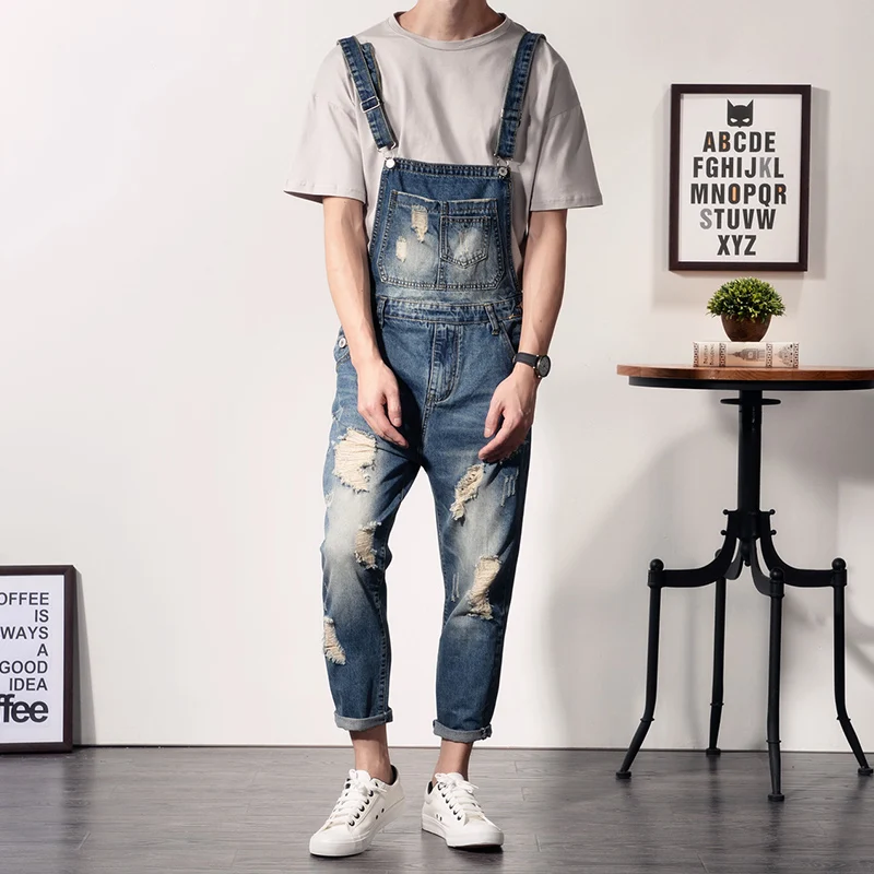 

Летние мужские и женские джинсовые комбинезоны из девяти частей, узкие брюки в японском ретро-стиле, рабочая одежда, повседневные джинсы