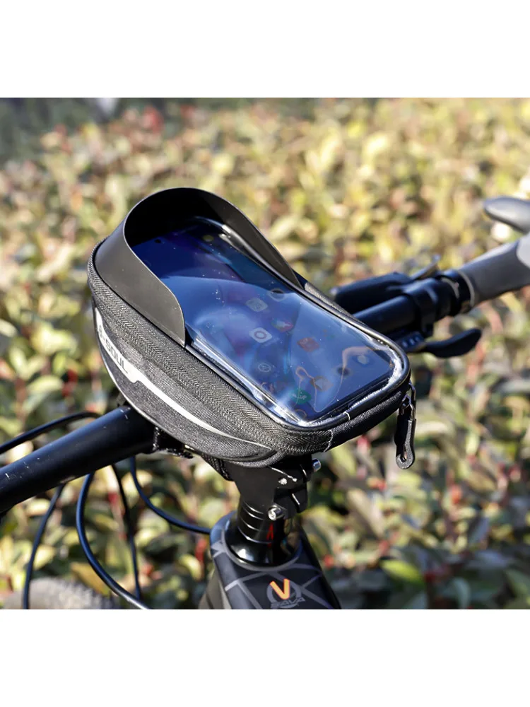 AliExpress FZCSPEED Bike Front Frame Bag Bike Phone Mount Bag Waterproof Tube Bag Cycling Pouch Bike Accessories for Compatible Phone Under 6.5”