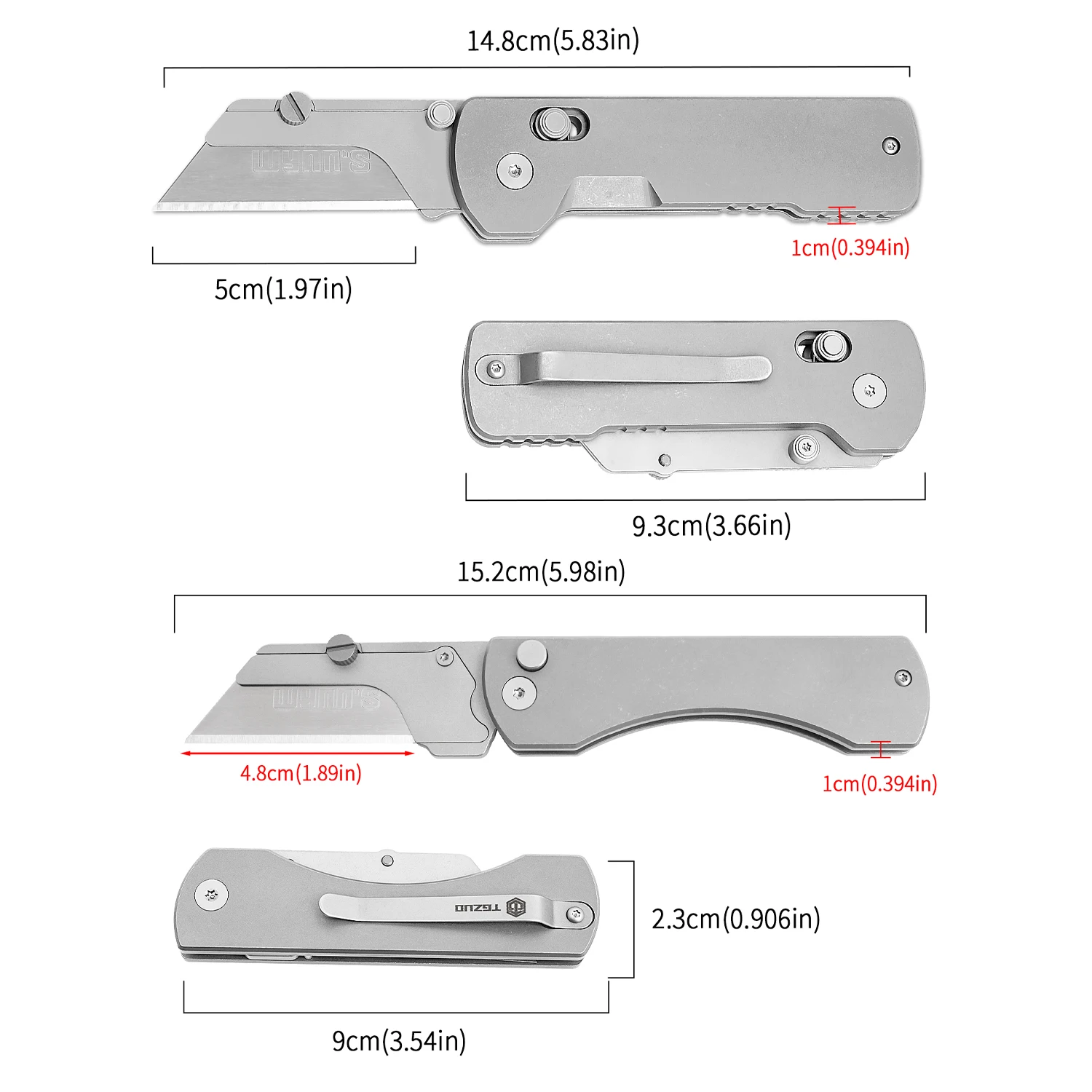 Titanium Foldable Knife. The Blade Can Be Replaced. Pocket Knife. EDC Knife.