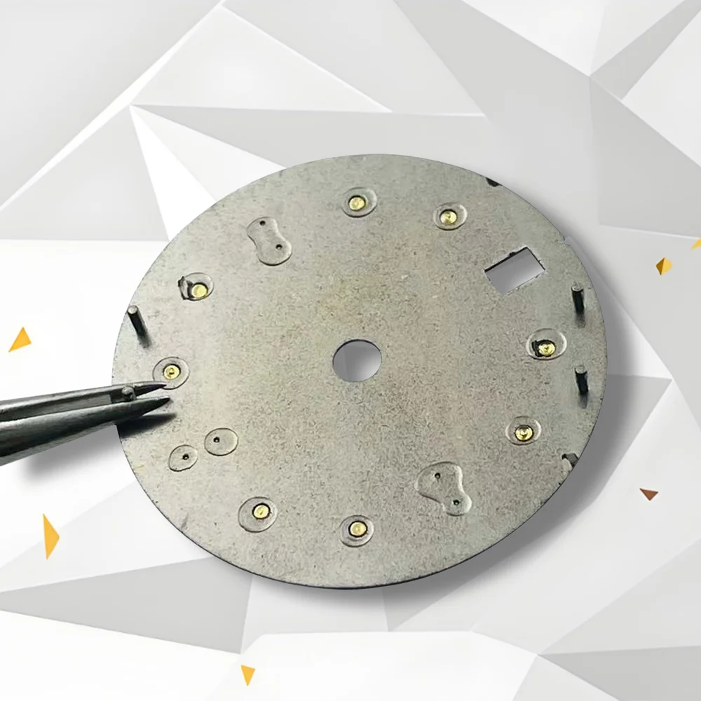 28.5mm S Logo GMT Dial Fit NH34 Movement Green Luminous Black Matte Dial High Quality Watch Modification Accessories