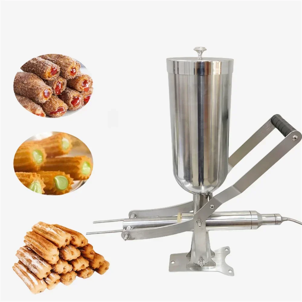 Máquina de llenado de crema de acero inoxidable, capacidad de 5L, relleno de hojaldre de mermelada de Chocolate, relleno de Churros españoles
