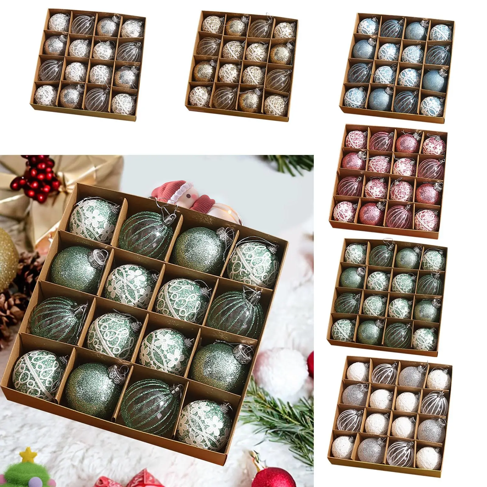 16x Christmas Ball Ornaments 6 cm Xmas Decor Christmas Tree Decorations for Wreath Garland Birthday Wedding Celebration Holiday image 4