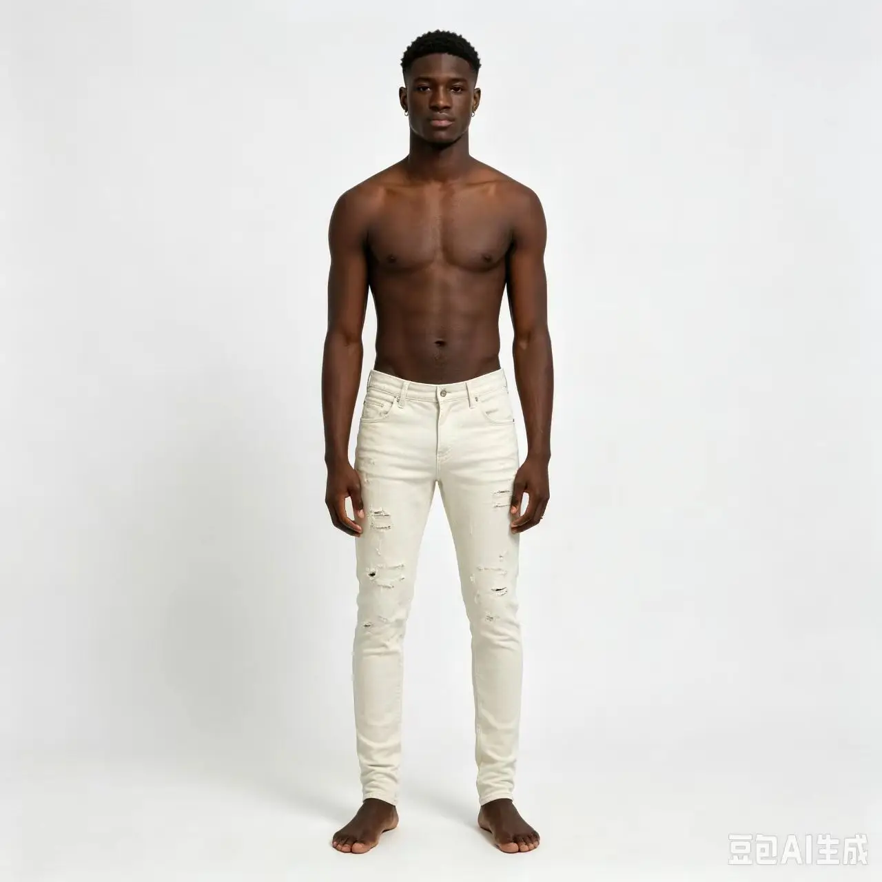 Designer fashion new men's jeans stretch slim fit beige jeans designer hip-hop brand pants Y2K