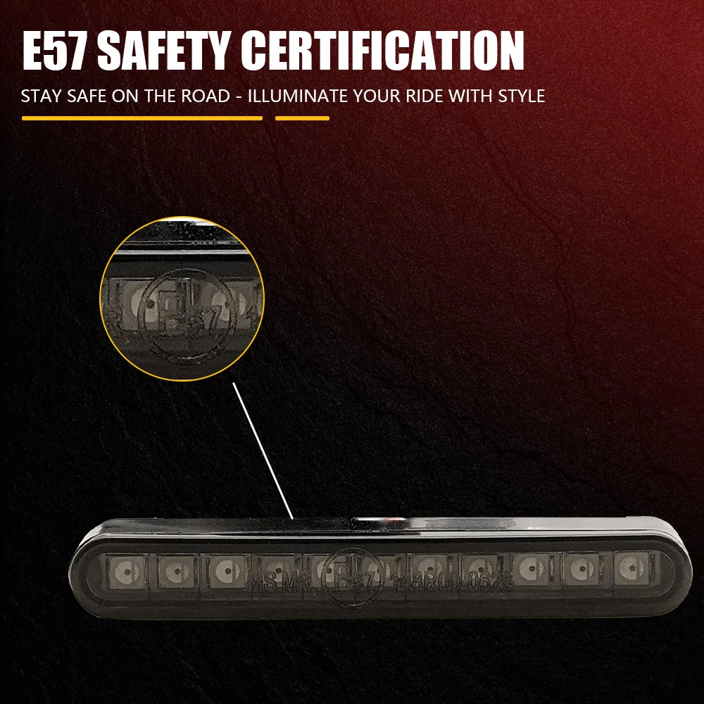 Universal Motorcycle E-Mark 12V Mini 11-LED Rear Brake Tail Stop Light for Dirt bike License Plate Decorative Lamp