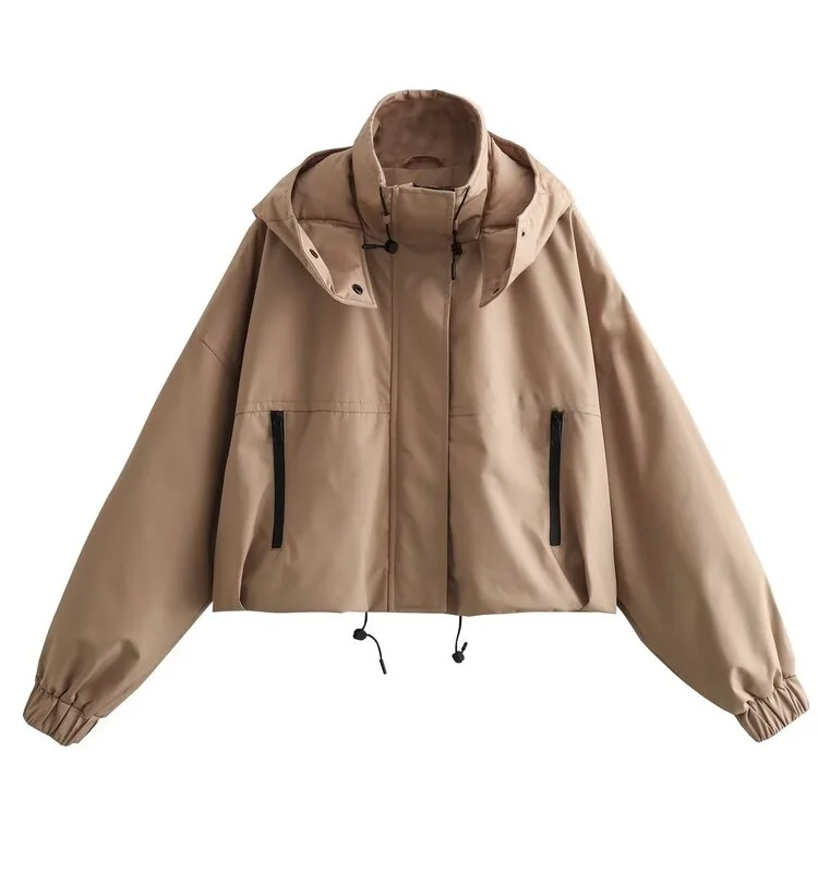 

Winter New Women's Faion Design ort Hooded Jaet Coat Versatile 63825 704 Commute Sle Regular Thin Loose Fit