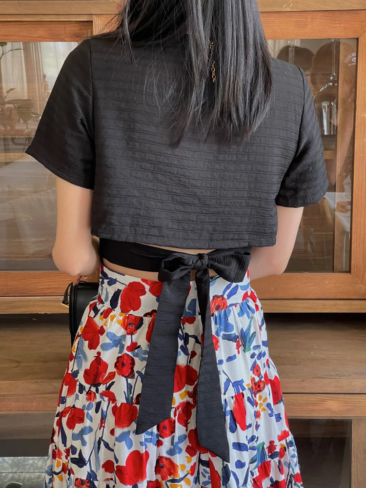 

Женский топ JOPHOND LOU: оригинальный, стройнящий, с цветным узором, на завязках, с V-образным вырезом или длинный, из шифона, модный