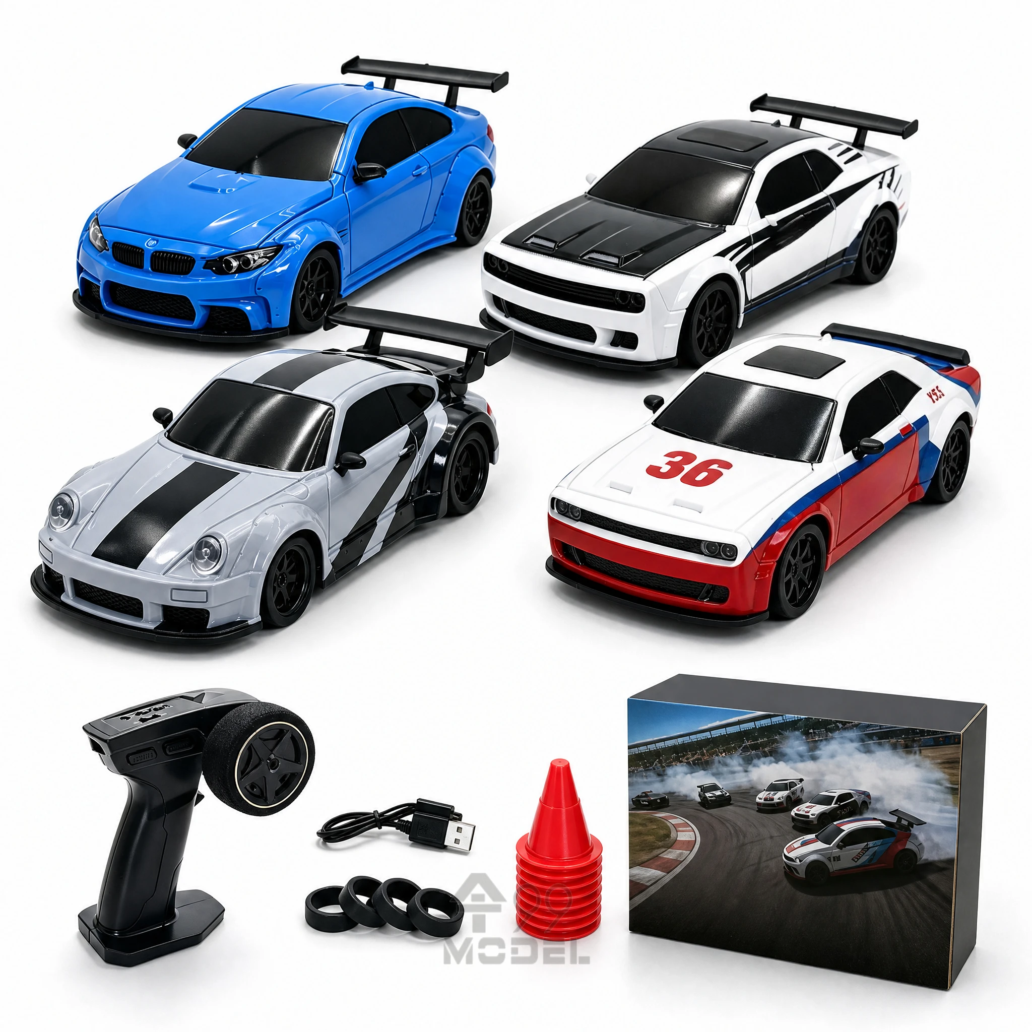 Mini RC Drift Car 1/36 25KM/H RC Racing Car Upgraded Gyroscope Carbon Fiber Chassis 25KM/H High-Speed ​​Remote Control Car Toy