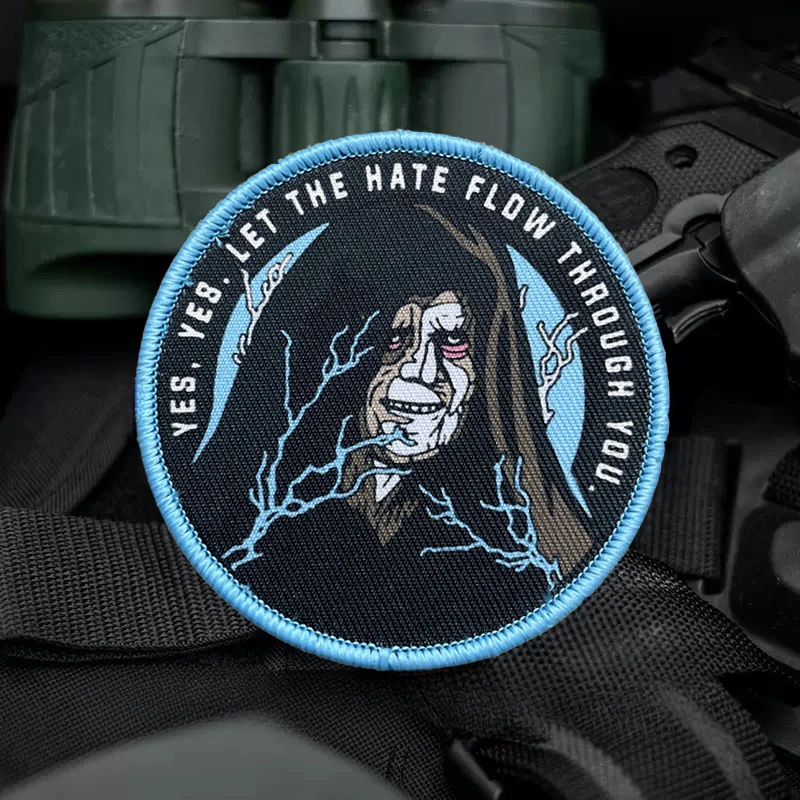 

YES, YES. LET THE HATE FLOW THROUGH YOU Sorcerer Tactical Patch Hook and Loop Morale Badge Military patch for Backpack