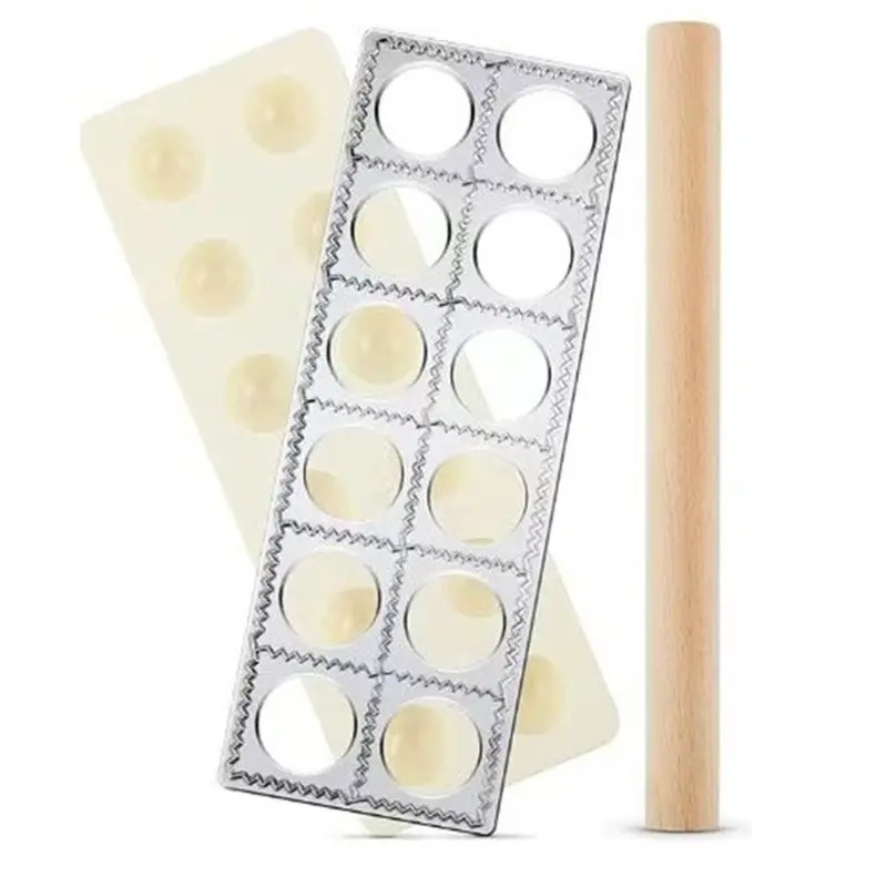 AS94-Ravioli Mold 12 Holes Quick Dumpling Maker Manual Press Tool For Italian Cooking Kitchen Equipment