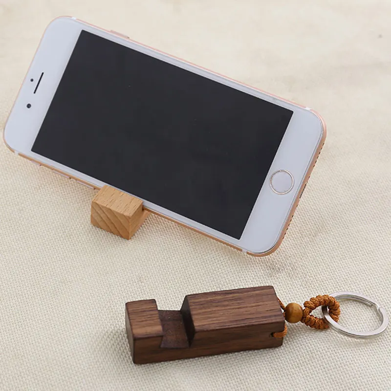 

50Pcs Keychain Wooden Keyring Phone Holder Brown Wood Color Couples Boyfriend Girlfriend Gift Driver Key Chain