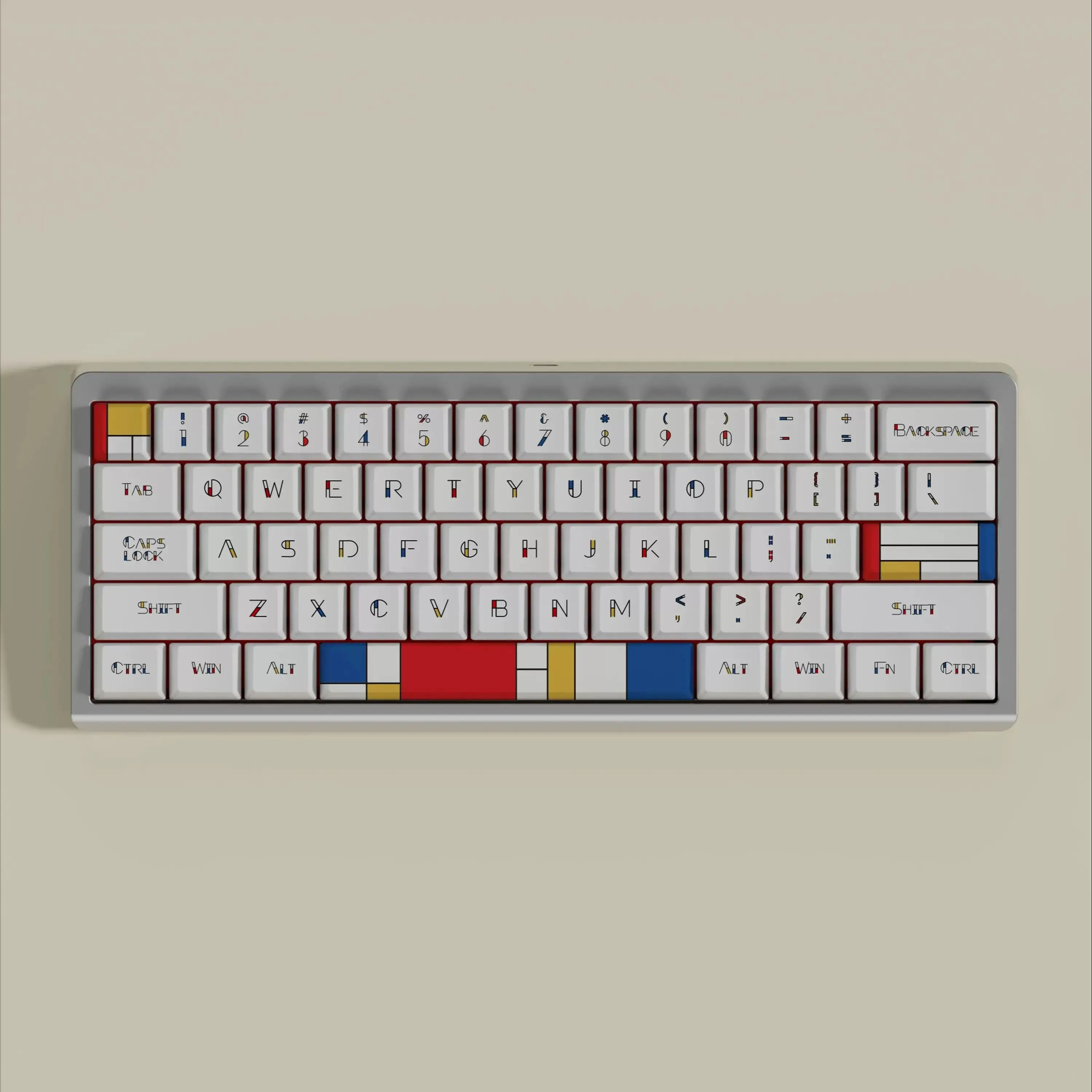 

PBT Mondrian Keycaps Cherry Profile Dye Sublimation Keycap For MX Mechanical Keyboard Accessories 2.25U 2.75U Split Spacebar