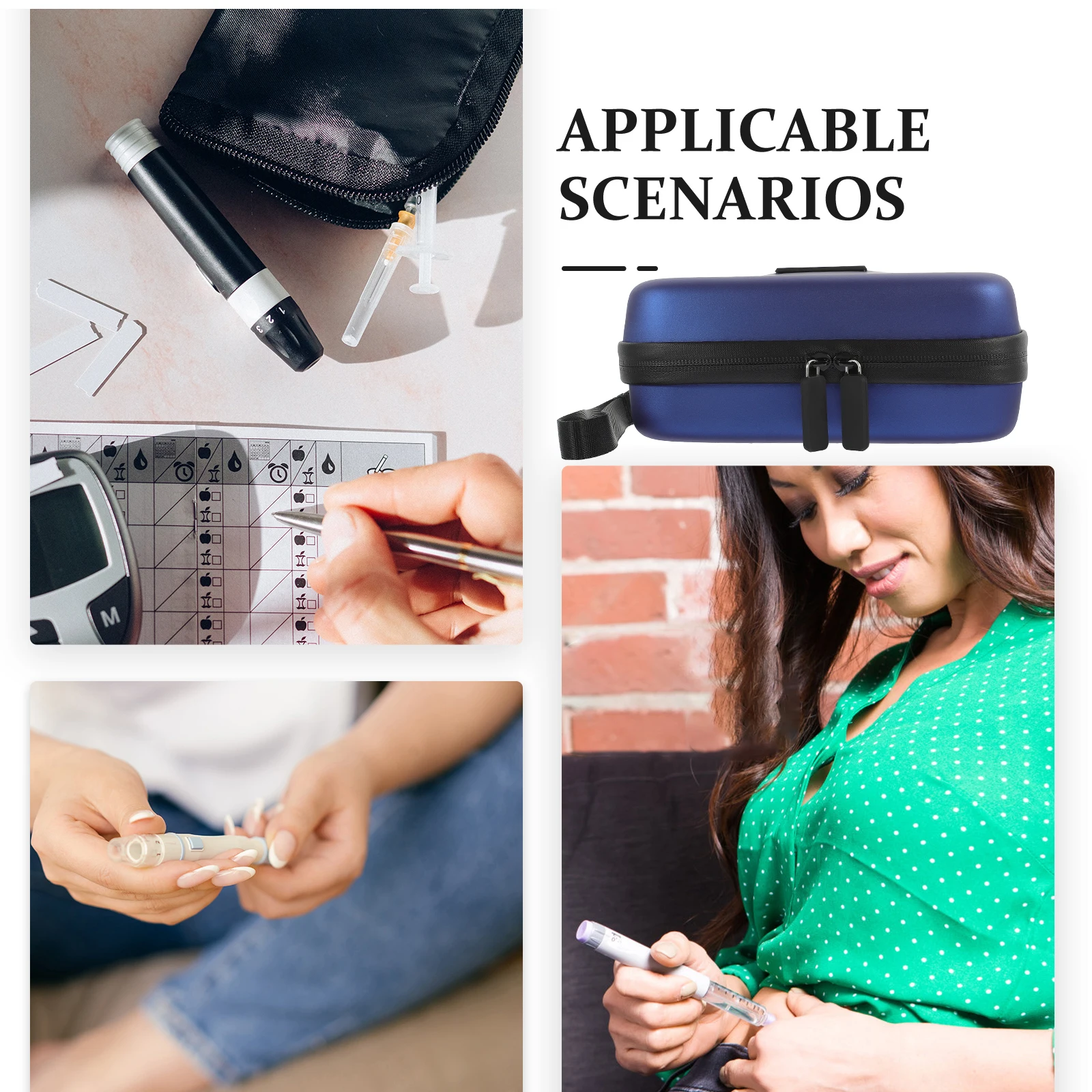 

Insulin Cooler Box Portable Empty Package Travel Case Pu Zipper Diabetic ganizer Supplies Glucose Strips Pills Tablets Pens
