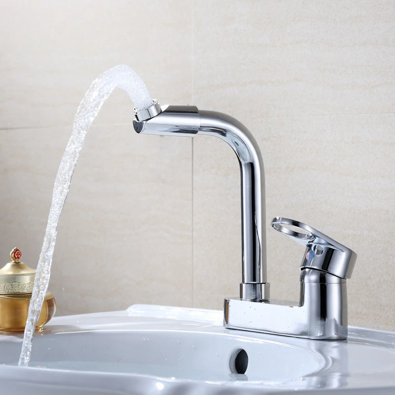 

Смесители для раковины 360 ° Поворотный смеситель для раковины с горячей и холодной водой, кран для ванной комнаты, настольный смеситель, аксессуары для ванной комнаты