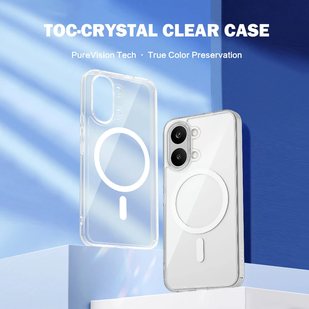 Lereach for POCO F9 Ultra F9 Pro X8 Pro Max X7 Pro Magnetic Crystal Clear 4-Corner Shockproof Phone Case Wireless Charging Cover